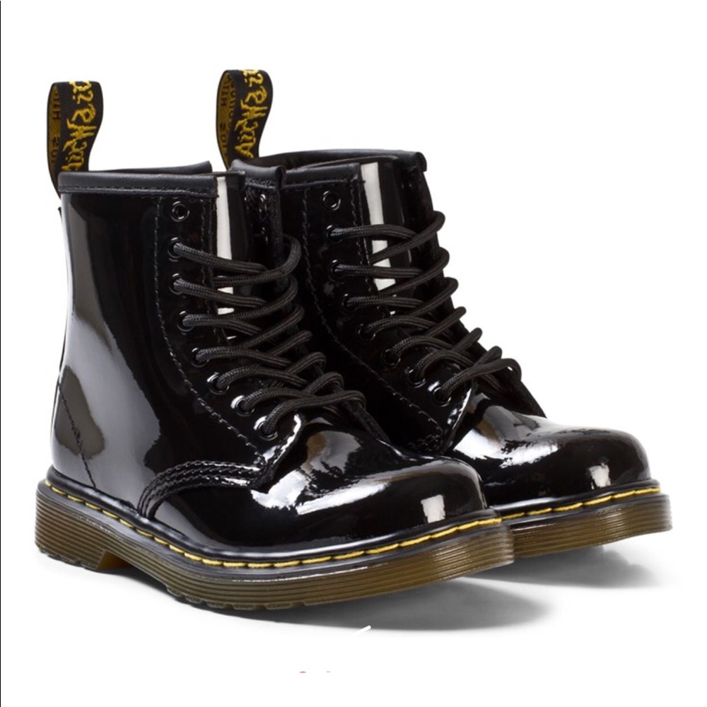 Dr. Martens Black Patent Brooklee Delaney Boots